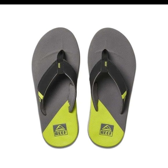 Reef Men\'s Fanning Bottle Opener Flip Flop Thong Sandal - Gray Lime Low main image 4